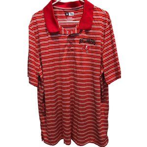 NFL Football‎ Tampa Buccaneers Polo Shirt size XXL, Red White Stripe, Team Logo